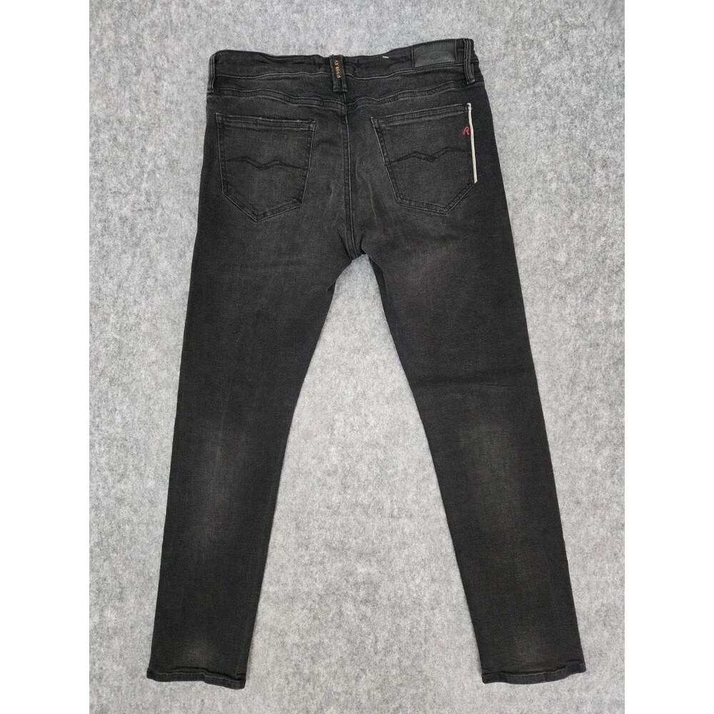 REPLAY Men's Stretch Selvedge Jeans Sz 32 x 29 Black Denim Japan